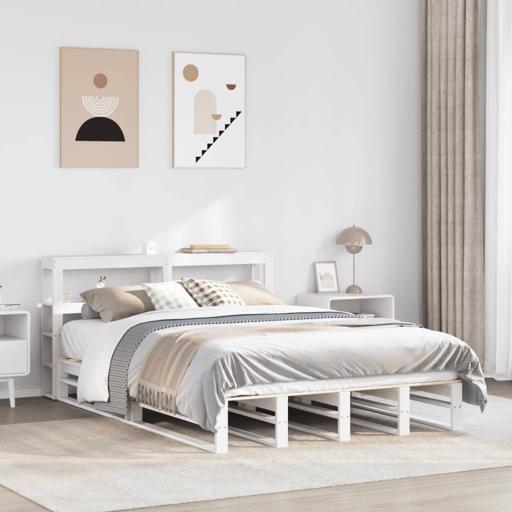 Bed Frame without Mattress White 120x190 cm Small Double Solid Wood Pine